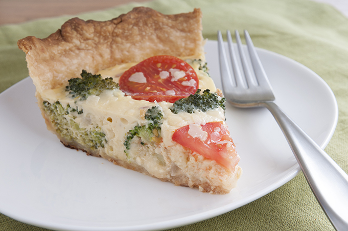 Broccoli Swiss Quiche with Whole Wheat Pie Crust