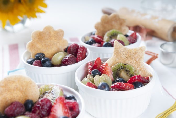 Mini Fresh Fruit Cups with Pastry Topper