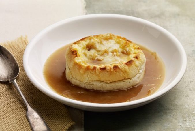 Onion Soup Gratinée in a Bread Bowl