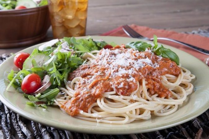 Spaghetti with Roasted Vegetable Pasta Sauce