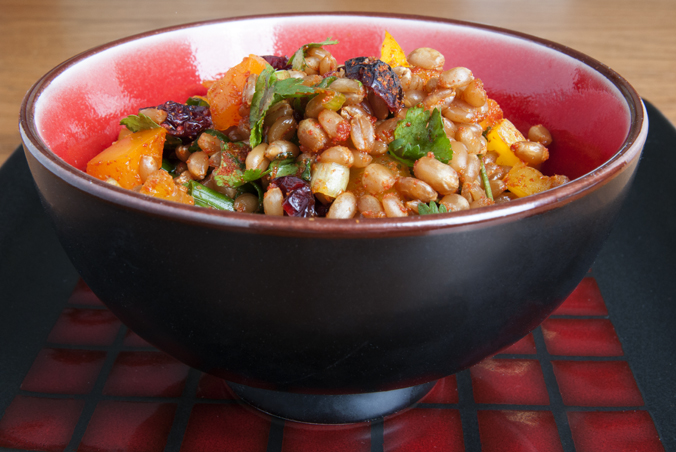 Lemon Cranberry Wheat Berry Salad