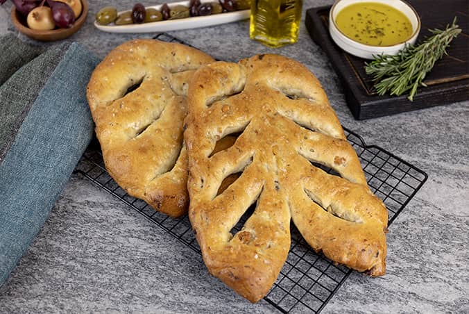 Fougasse with Caramelized Onion, Toasted Walnut, and Fresh Rosemary