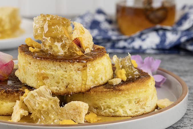Honey Cheese Souffle Pancakes